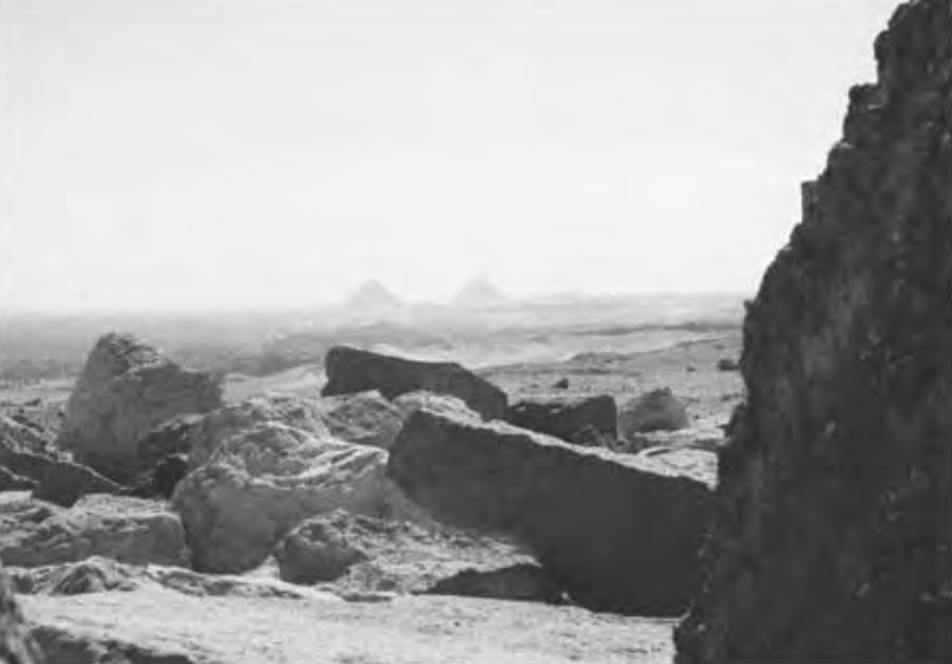 Figure 10.1. View of the Giza Pyramids from the pyramid at Abu Roash