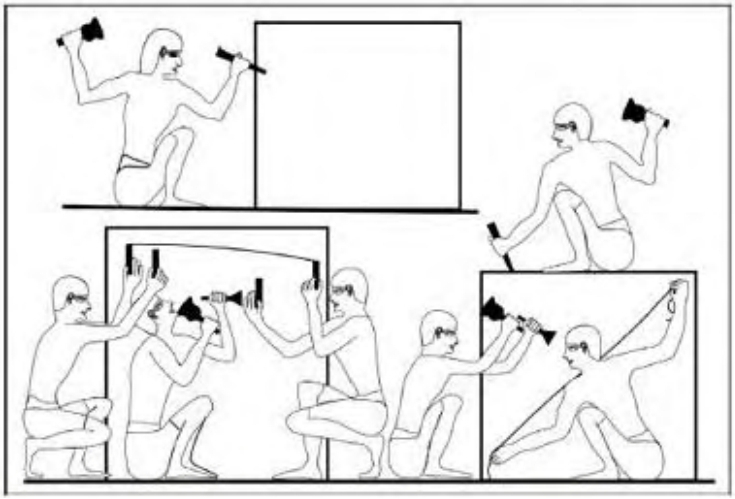 Figure 10.10 Tomb drawings of Egyptian stoneworkers