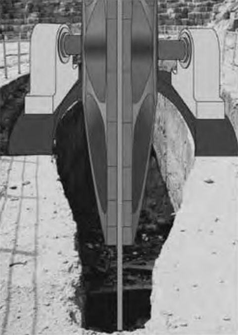 Figure 10.33. Installation of a saw in the trench shown in plates 23 C and D