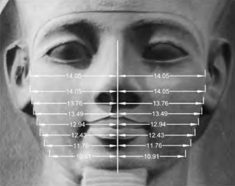 Figure 3.9. Measuring the face of the Ramesseum Ramses