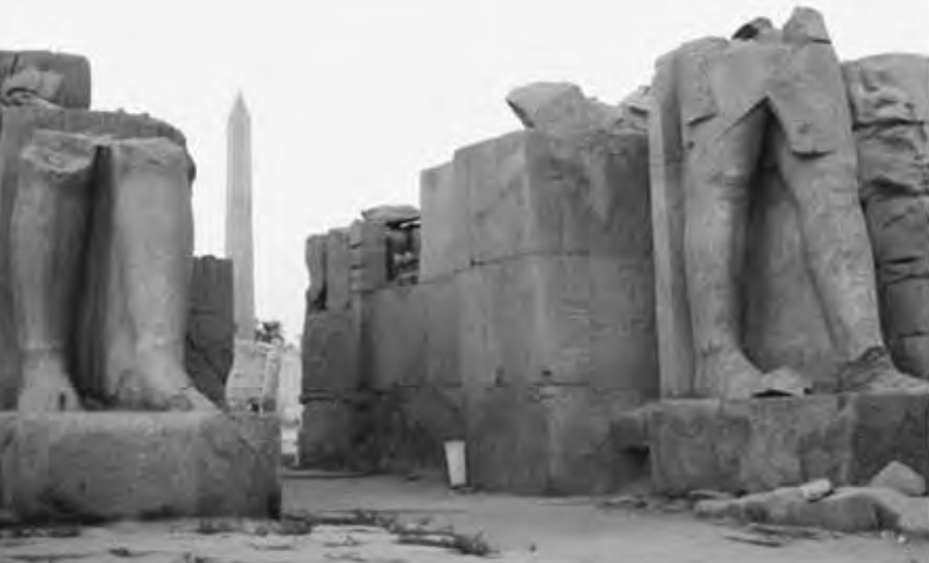 Figure 4.1. Monolithic trunkless legs of hewn granite at Karnak