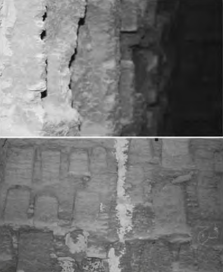 Figure 5.5. Serapeum entrance hall with rough and random depressions cut in wall