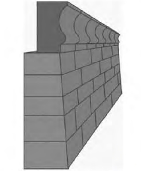 Figure 6.14. Cornice on top of Valley Temple wall