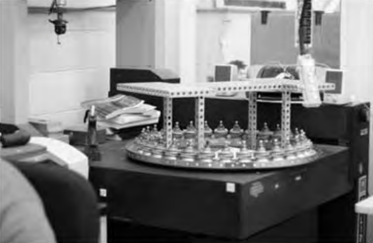 Figure 6.6. Black granite surface plate with jet engine assembly