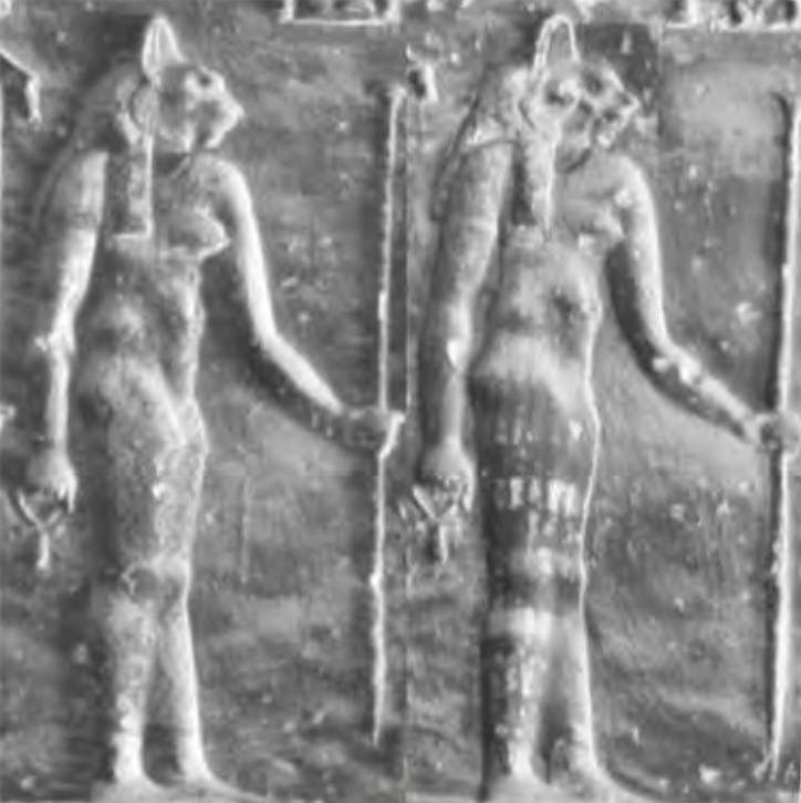 Figure 7.13. Two reliefs of the goddess Sekhmet on the architraves