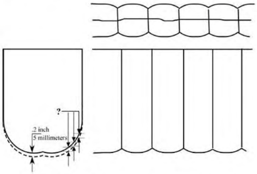 Figure 9.14. Cross section of obelisk groove at Aswan