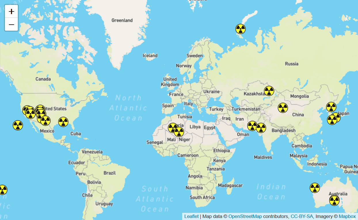 nuclear test map